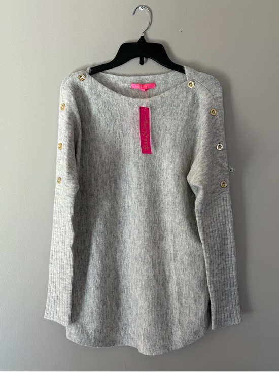 Lilly Pulitzer Sweaters - Lilly Pulitzer Heathered Seaside Grey Knit Sweater with Pink Tag